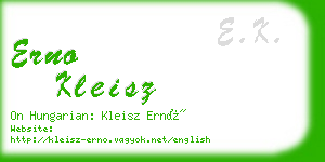 erno kleisz business card